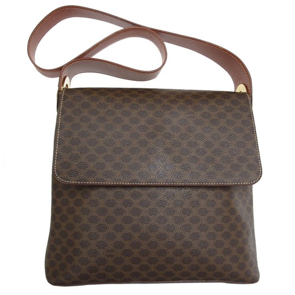 CELINE Brown Leather Shoulder Bag - Picture 1 of 5